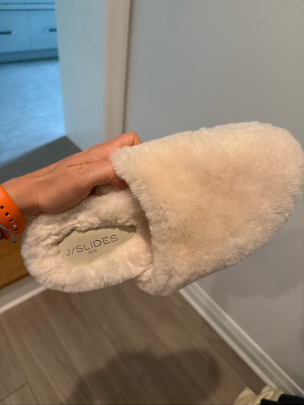 J/SLIDES Plush Faux-Shearling Slide - Cream